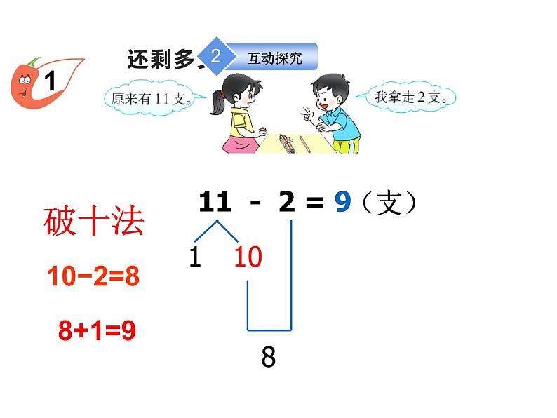 6.1 11减几（8）（课件）数学一年级上册-西师大版第5页