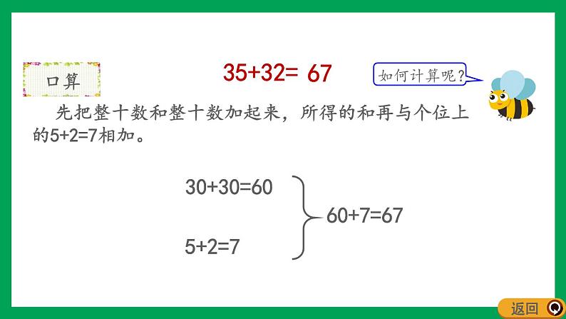 2021-2022学年小学数学人教版二年级上册 2 100以内的加法和减法二 2.1.2 两位数加两位数不进位笔算 课件第5页