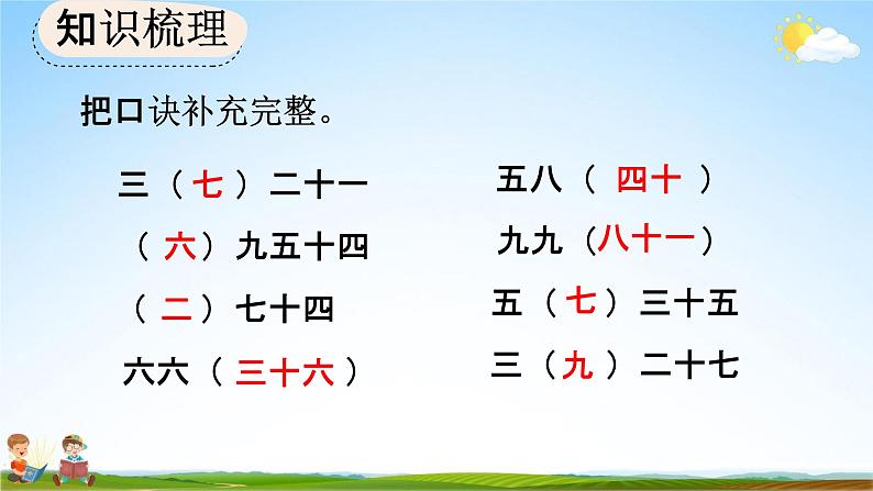 人教版二年级数学上册《9-2 表内乘法》教学课件第8页