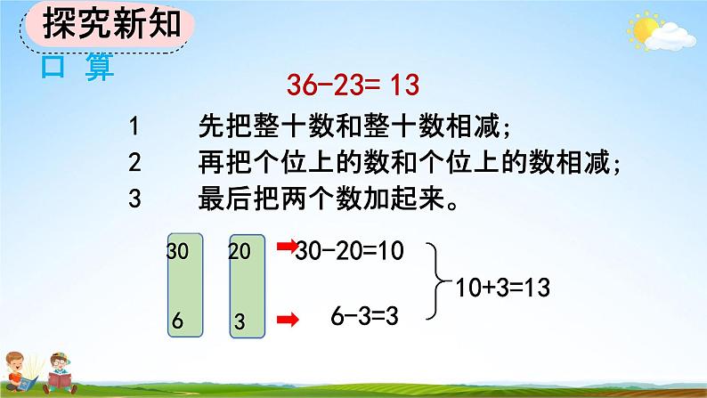 人教版二年级数学上册《2-2-1 两位数减两位数（不退位）笔算》教学课件06