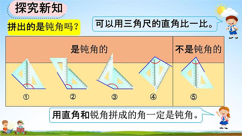 人教版二年级数学上册《3-4 用一副三角尺拼出一个钝角》教学课件第7页