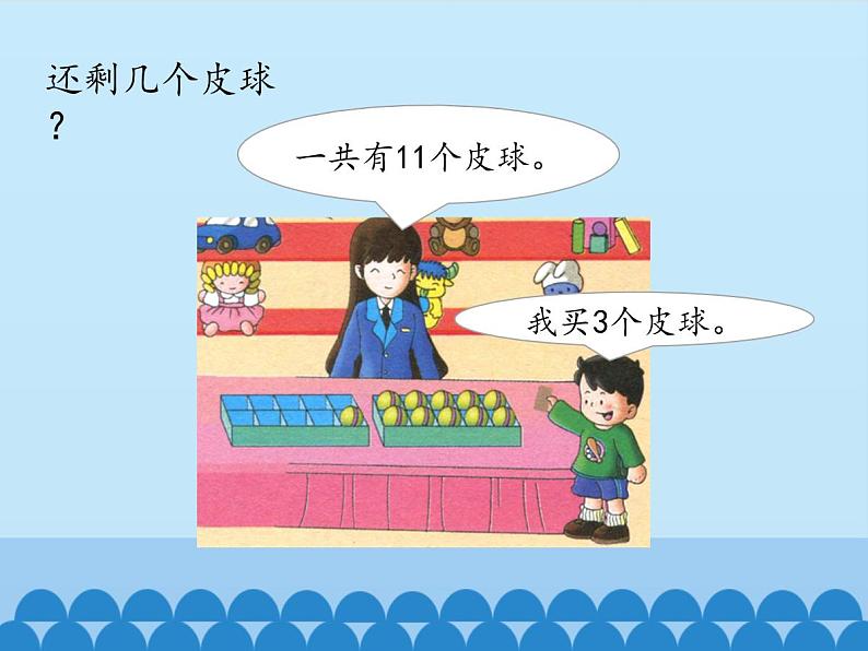 冀教版数学一年级上册 九 20以内的减法-退位减法-第一课时_1 课件第2页