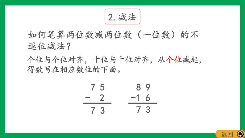 2021-2022学年小学数学人教版二年级上册 2 100以内的加法和减法二 2.6.8 整理和复习 课件第6页