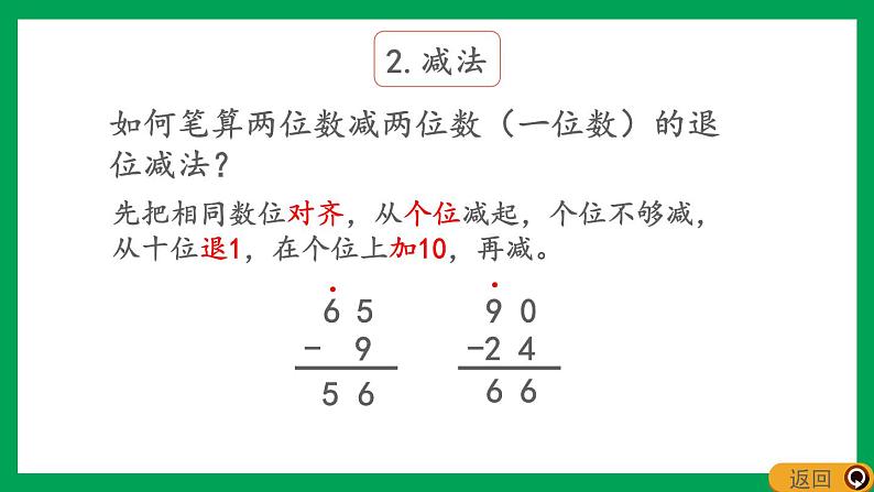 2021-2022学年小学数学人教版二年级上册 2 100以内的加法和减法二 2.6.8 整理和复习 课件第7页