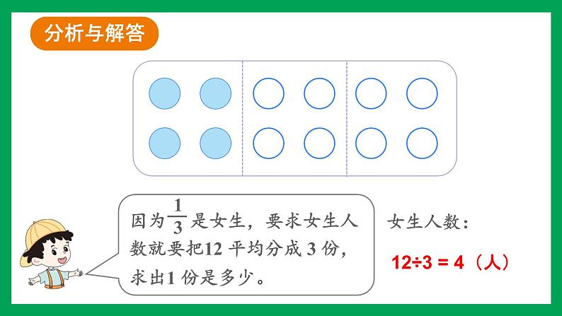 2021-2022学年小学数学人教版三年级上册 8 分数的初步认识 3 分数的简单应用 第2课时 解决问题2 课件05