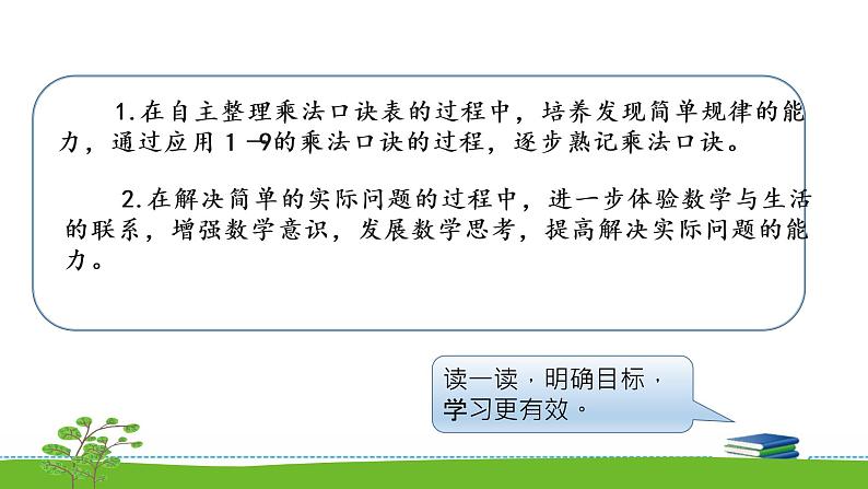 《表内乘法和表内除法二》 第十课时 乘法口诀表 课件+教案+练习02