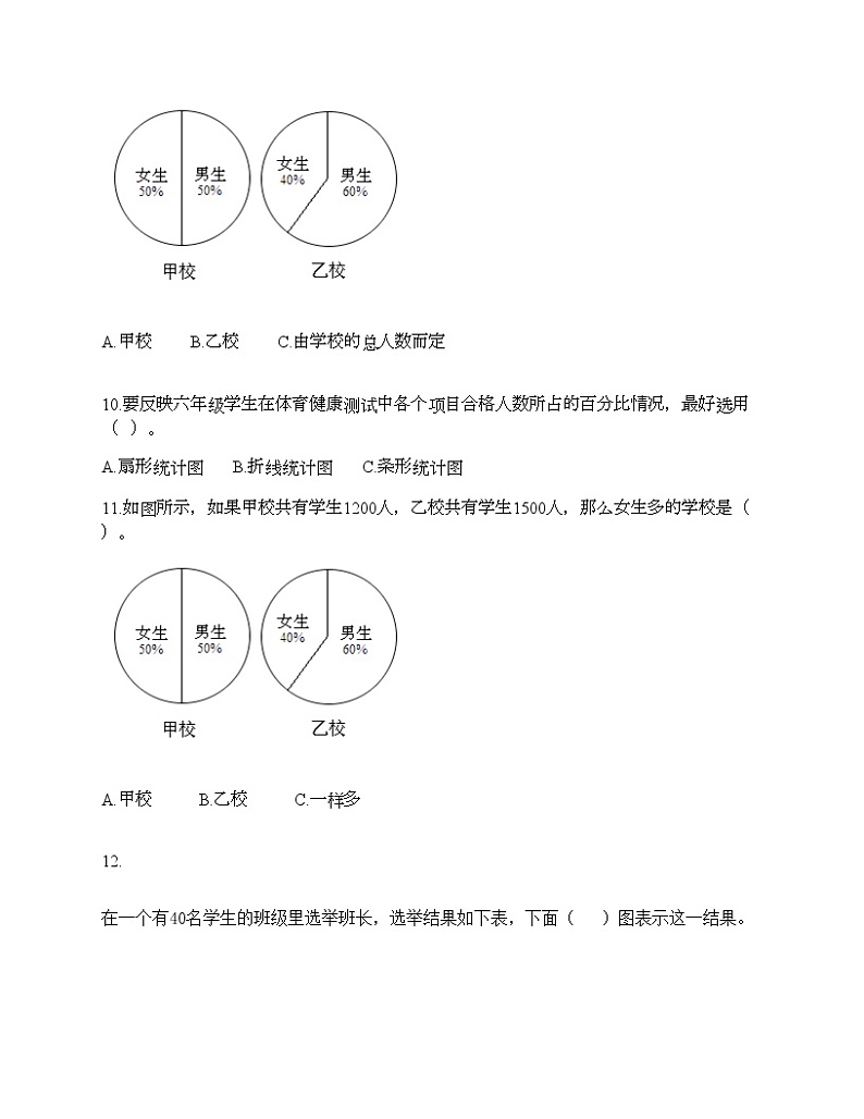 第七单元 扇形统计图 单元测试卷-2021-2022学年数学六年级上册-人教版（含答案）第3页