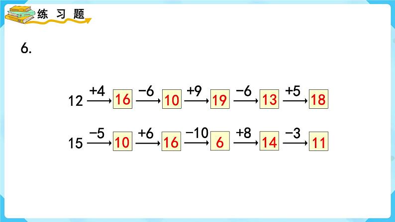 人教版一年级数学上册 第9单元 总复习 练习二十五 课件07