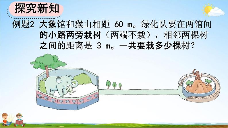 人教版五年级数学上册《7-2 两端都不栽的植树问题》教学课件优秀公开课03