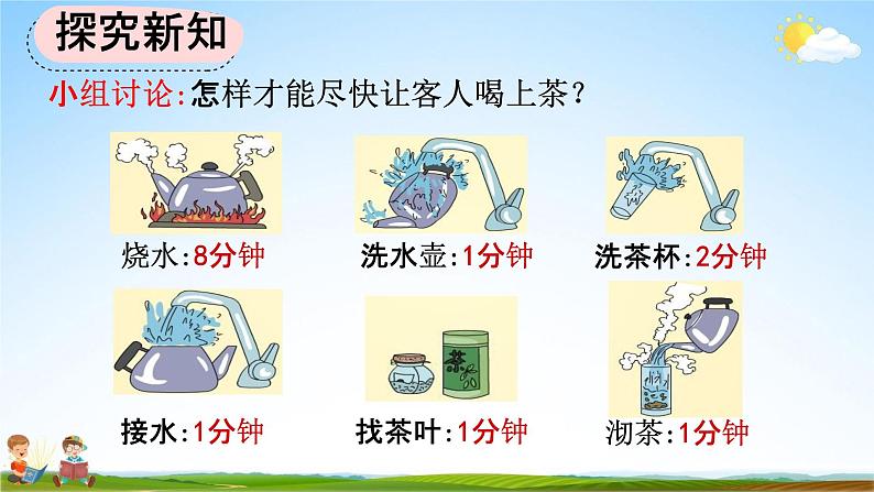 人教版四年级数学上册《8-1 沏茶问题》教学课件优秀公开课第5页