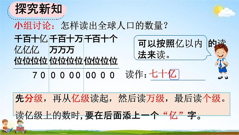 人教版四年级数学上册《1-11 亿以上数的读法》教学课件优秀公开课第5页