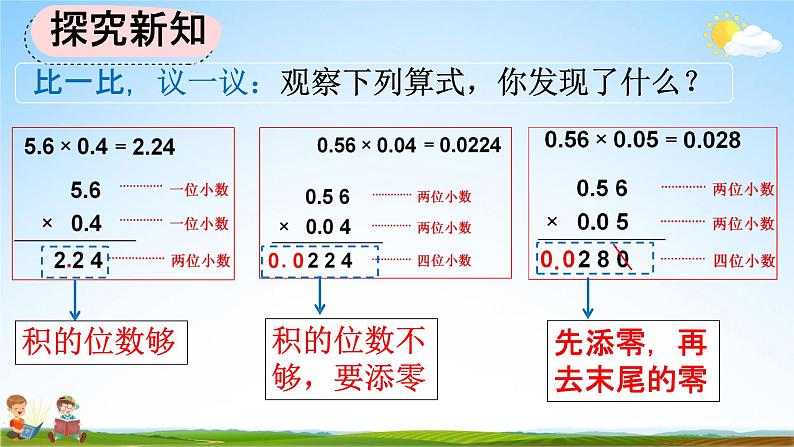 人教版五年级数学上册《1-5 积的小数位数不够的小数乘法》教学课件优秀公开课第4页