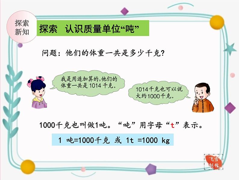 冀教版小学数学三年级上册 7.1《认识质量单位“吨”》PPT课件第8页