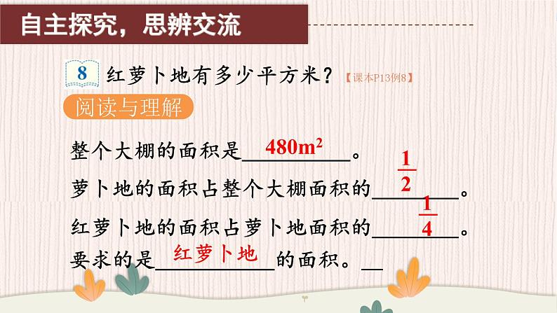 人教版数学六年级上册第一单元《第8课时 解决问题（1）》课件第3页