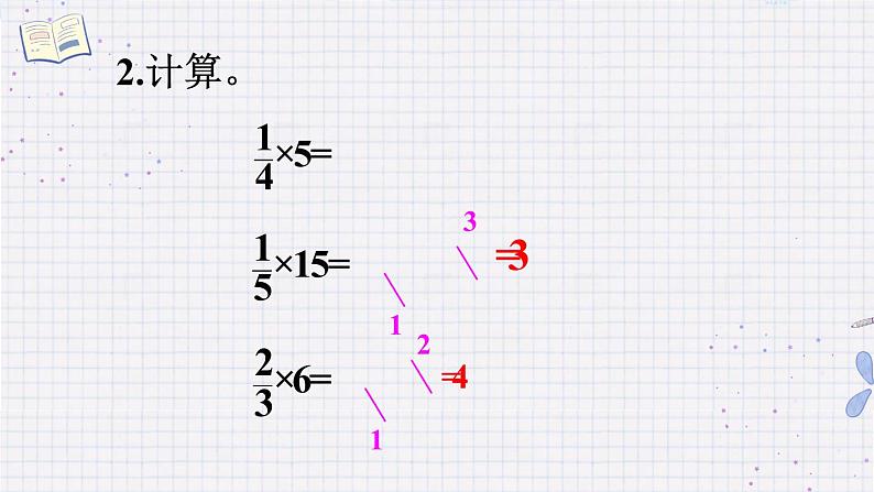 人教版数学六年级上册第一单元《第2课时 分数乘整数（2）》课件第3页