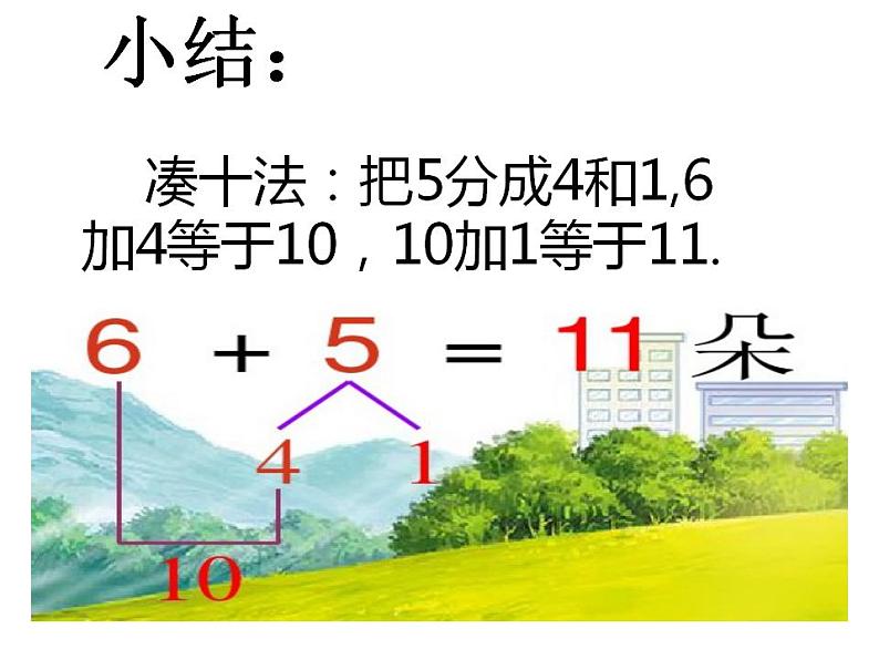 西师大版一年级数学上册课件 5.3 7，6加几第7页