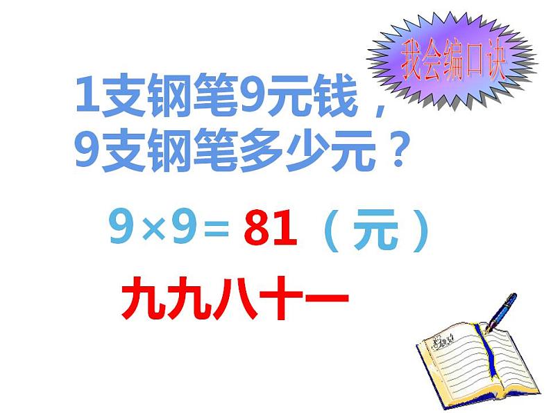 西师大版二年级数学上册课件 3.2 8，9的乘法口诀05