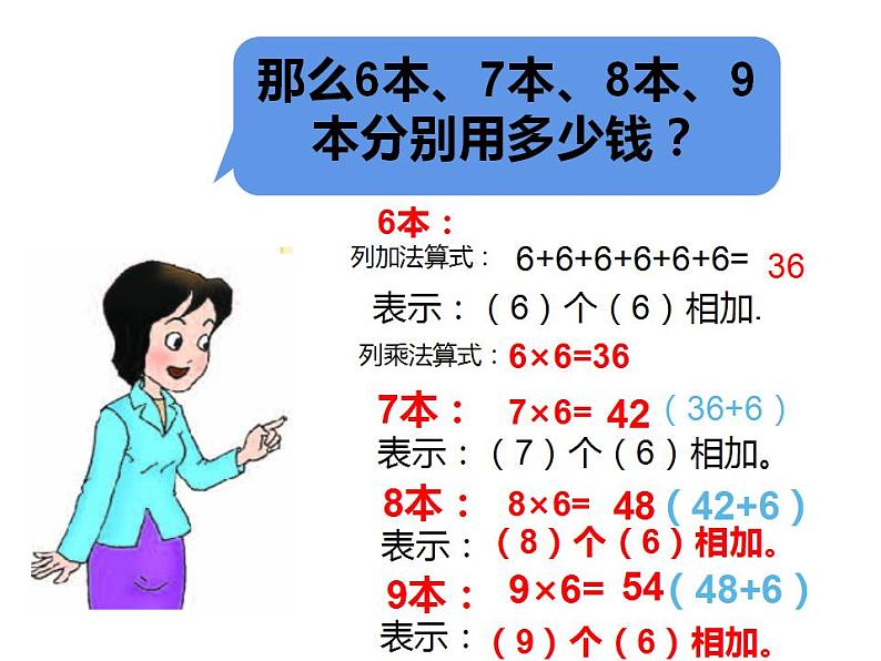 西师大版二年级数学上册课件 3.1 6，7的乘法口诀04