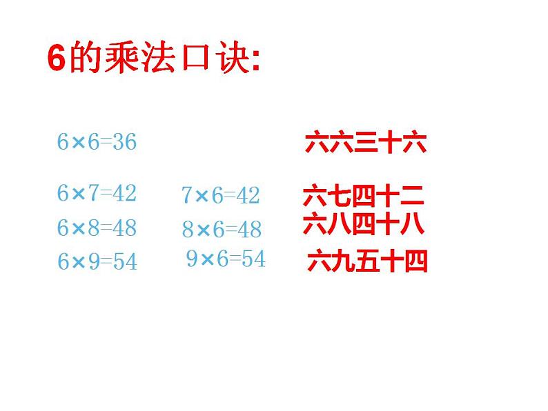 西师大版二年级数学上册课件 3.1 6，7的乘法口诀05