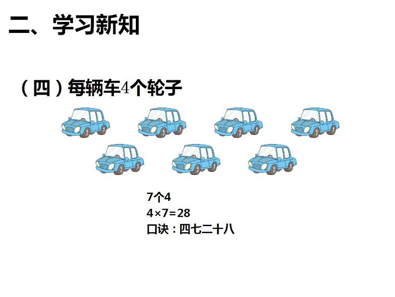 西师大版二年级数学上册课件 1.4 4的乘法口诀第7页