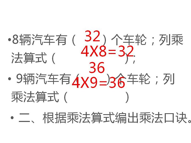 西师大版二年级数学上册课件 1.4 4的乘法口诀05