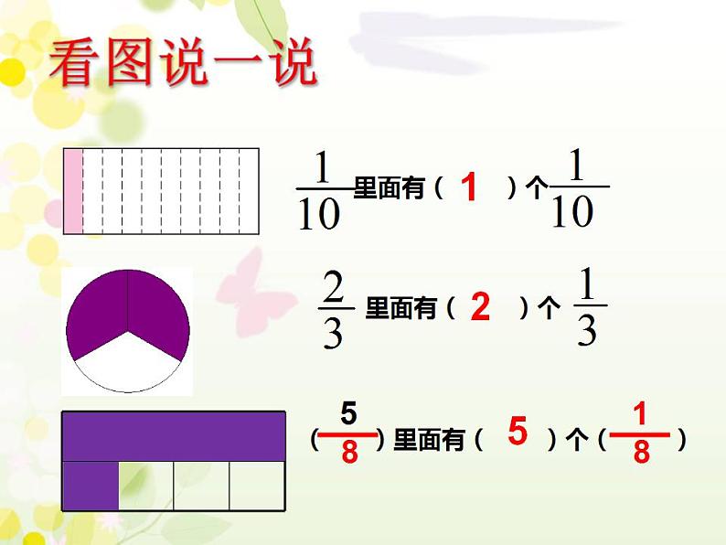 西师大版三年级数学上册课件 8.2 简单的同分母分数加减法03