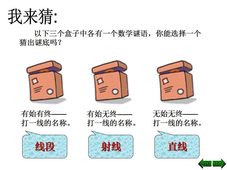 西师大版四年级数学上册课件 3.1 线段、直线和射线第1页