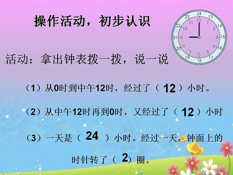 人教版三年级下册数学年、月、日《24时计时法》课件第2页