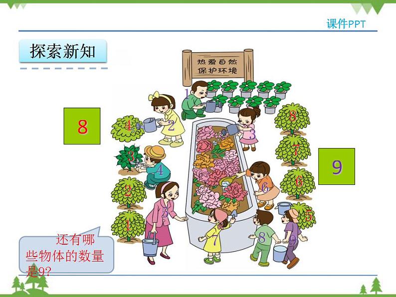 人教版一年级数学上册 5.3 8和9的认识（课件)第6页