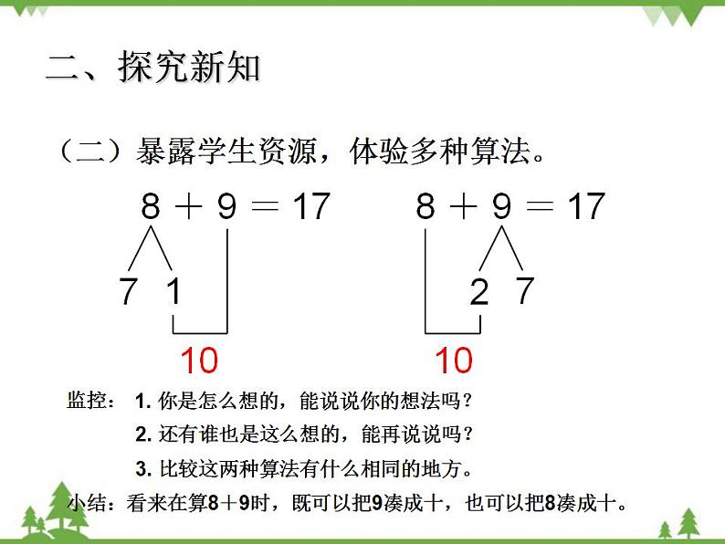 人教版一年级数学上册 20以内的进位加法例题三8+9（课件)04