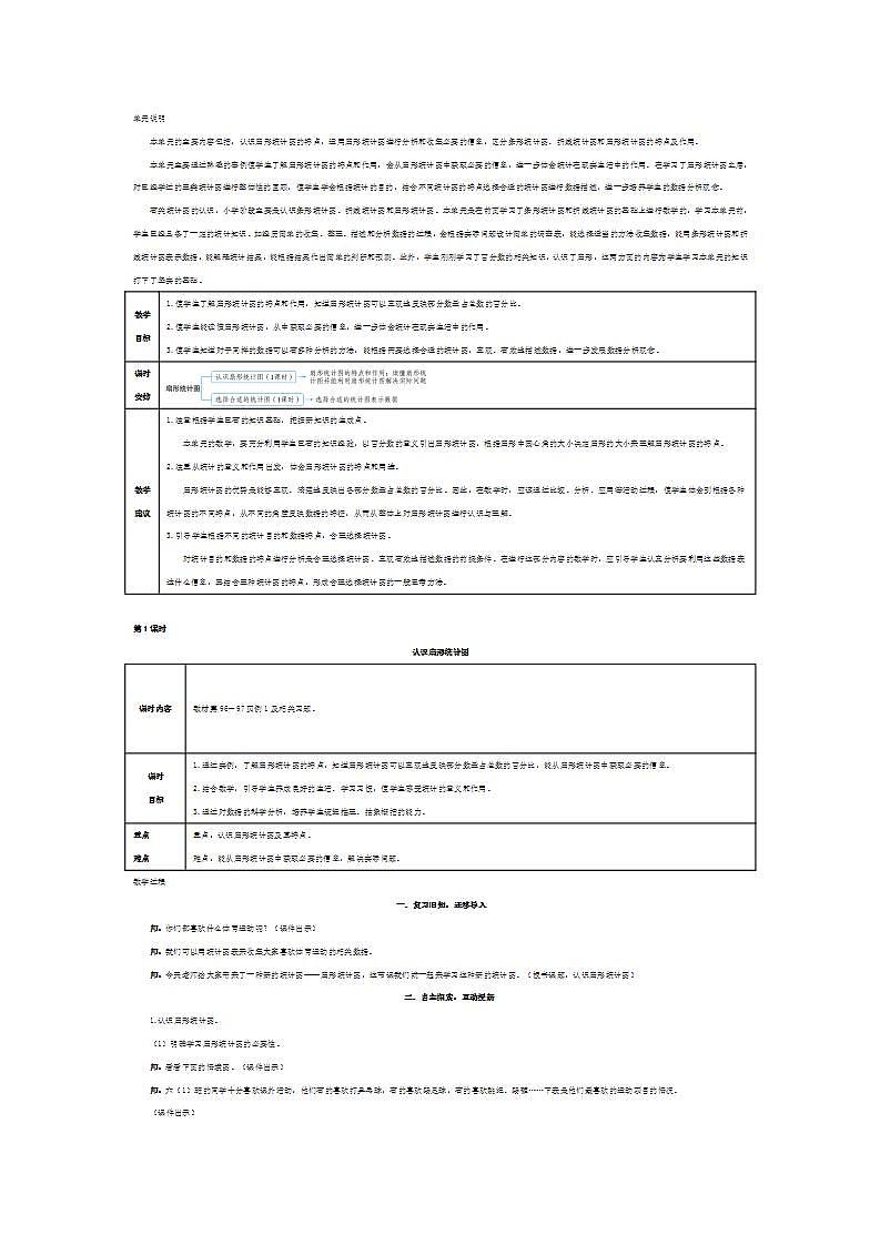 第1课时 认识扇形统计图教案第1页