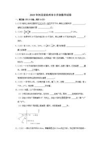 2019年河北省沧州市小升初数学试卷  解析版