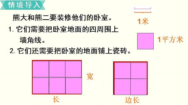 苏教三数下第六单元第4课时  长方形和正方形面积的计算课件PPT第2页