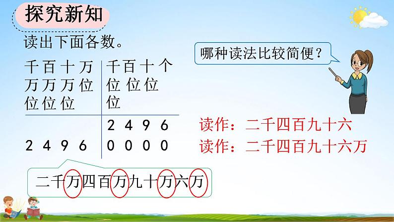 人教版四年级数学上册《1-2 亿以内数的读法》教学课件第4页