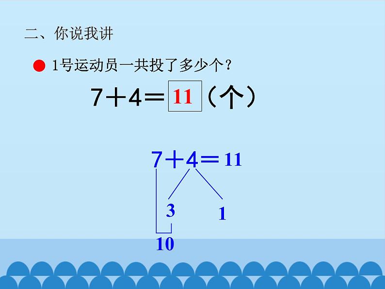 七 小小运动会——20以内的进位加法-6、7加几（3）_（课件）数学一年级上册 青岛版第5页