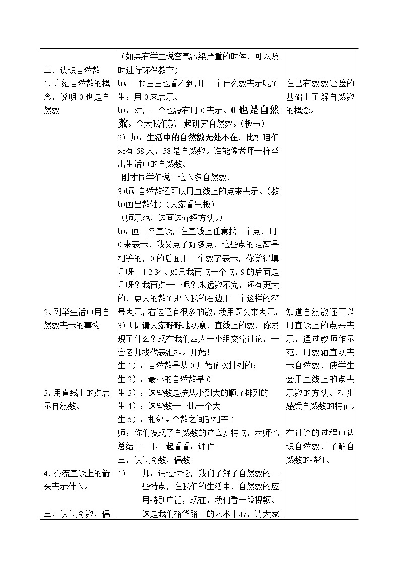 冀教版数学四年级上册 五 倍数和因数-认识自然数、奇数和偶数 教案02