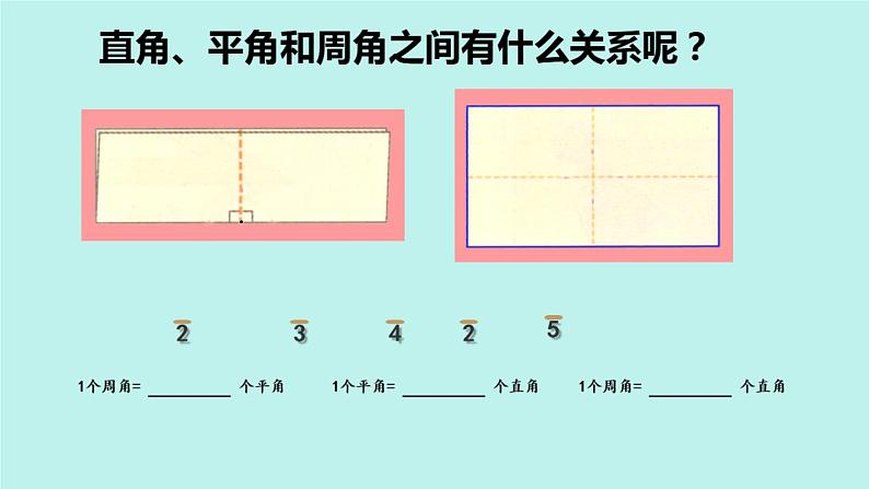 冀教版数学四年级上册 四 线和角_平角和周角的认识 课件第6页