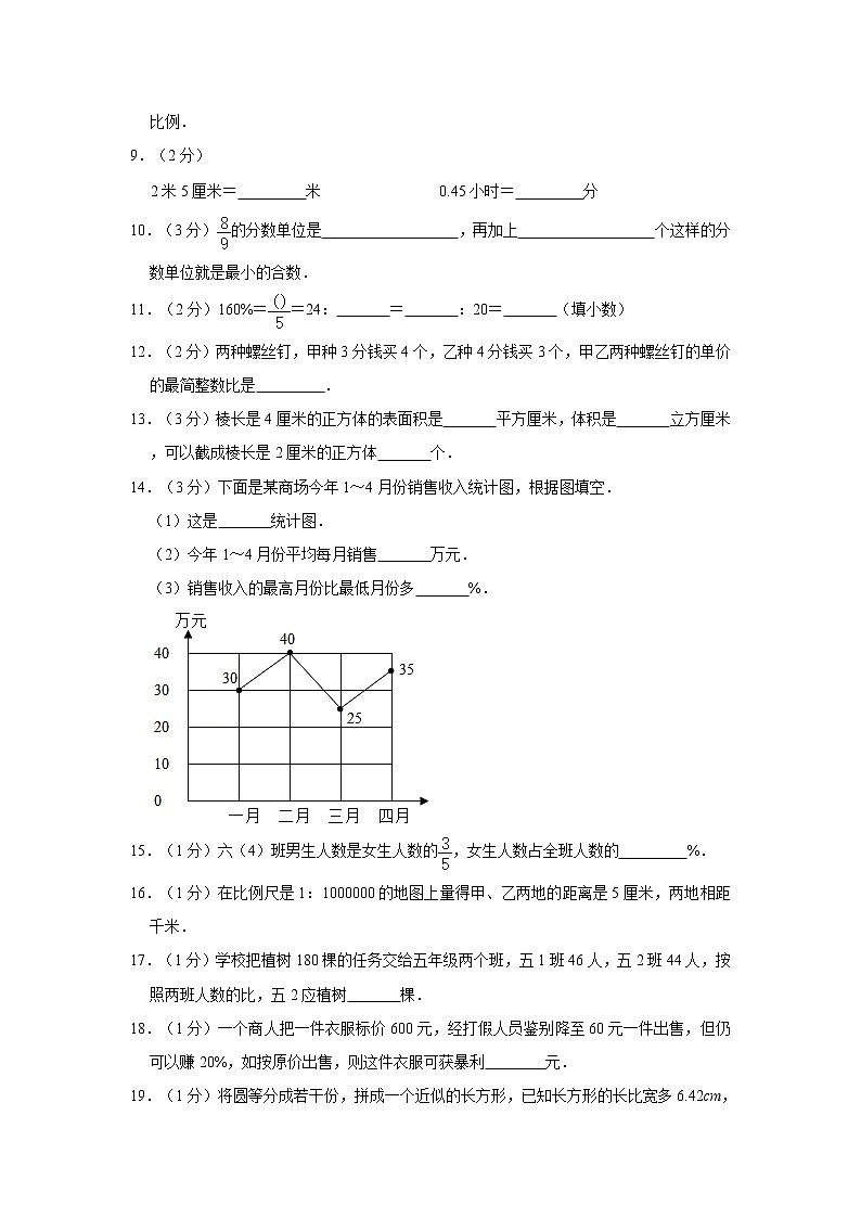 2021年江苏省南京市六合区小升初数学试卷  解析版02