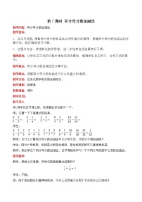 冀教版五年级下册二、 异分母分数加减法异分母分数加减法教案及反思