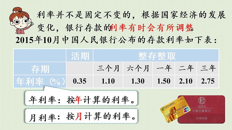 人教版六年级数学下册 2百分数（二）第4课时  利率 课件第7页