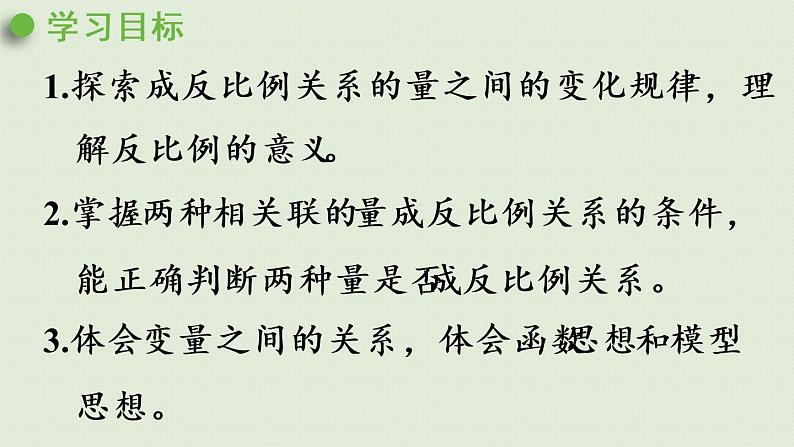 人教版六年级数学下册 4比例 2正比例和反比例 第3课时  反比例 课件第2页