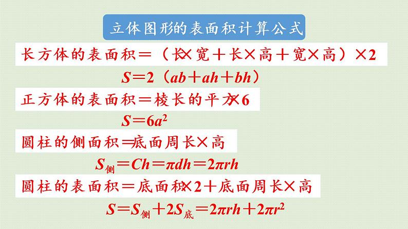 人教版六年级数学下册 6总复习 2图形与几何 第3课时  立体图形的认识与测量 课件08