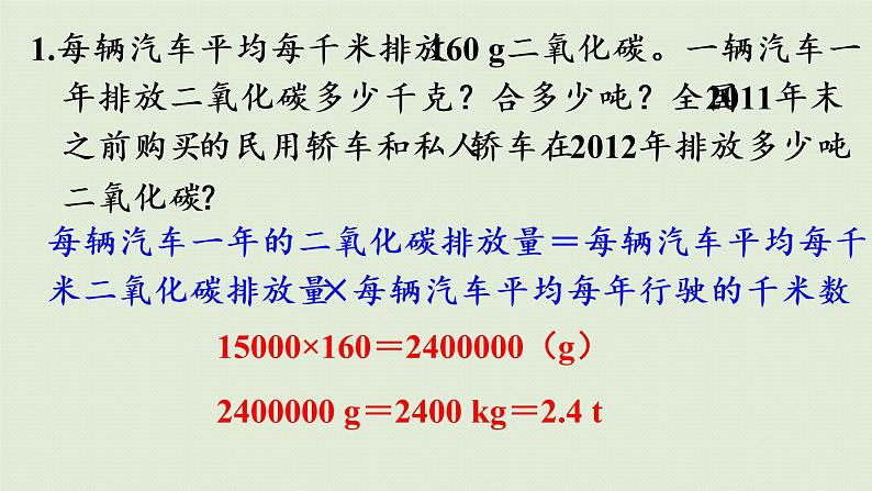 人教版六年级数学下册 6总复习 5综合与实践 第1课时  绿色出行 课件08