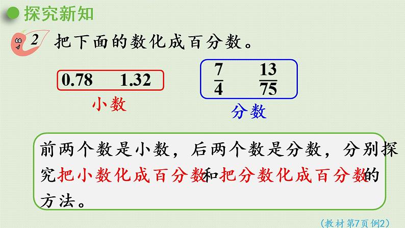 西师大版六年级数学下册 一 百分数 第4课时  分数、小数化成百分数 课件第5页