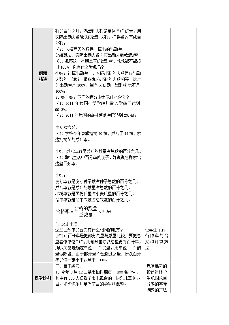 6.6求百分率的实际问题 教案--六年级数学上册-苏教版02