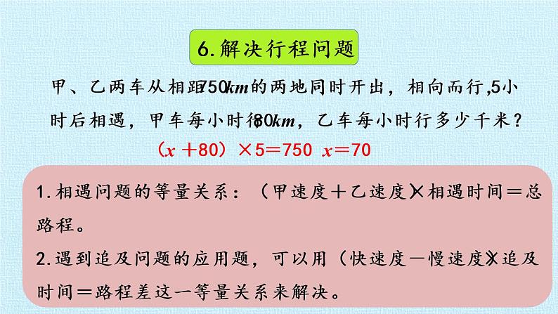 冀教版数学五年级上册 八 方程 复习 课件第8页