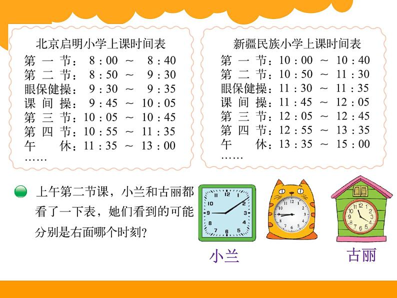 北师大版数学三年级上册 7.3 时间表_课件04