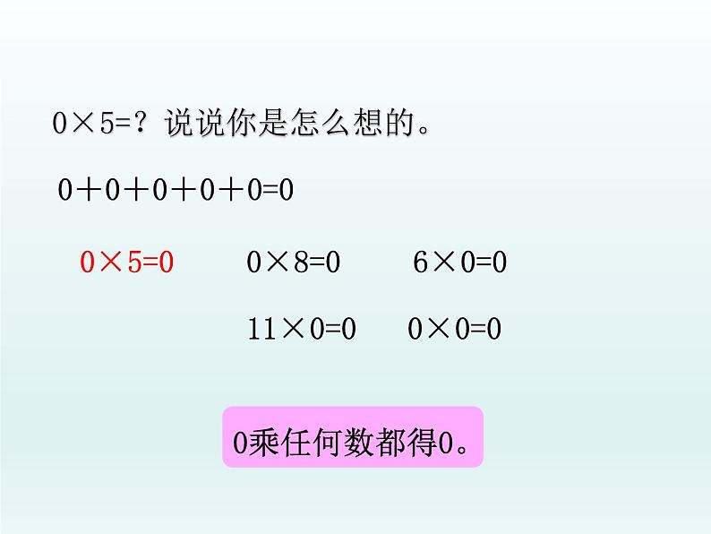 北师大版数学三年级上册 6.5 ----0乘5课件第2页