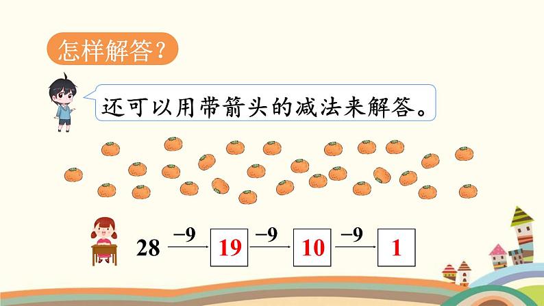 两位数减一位数、整十数 第5课时 用连减解决问题 课件第7页