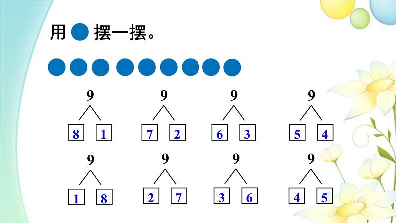 人教版一年级数学上册第7课时8和9的组成PPT课件第4页